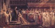 Charles Robert Leslie Queen Victoria Receiving the Sacrament at her Coronation 28 June 1838 (mk25) oil painting reproduction